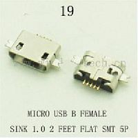  SMT 19 USB micro B female   1,0 2 flat 5pin