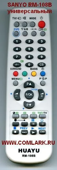 Пульт ДУ универс. для Sanyo RM-108B