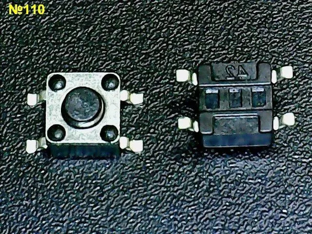 Микрокнопка №110 4,5*4,5 мм ручка=0,5 мм 4 pin SMD