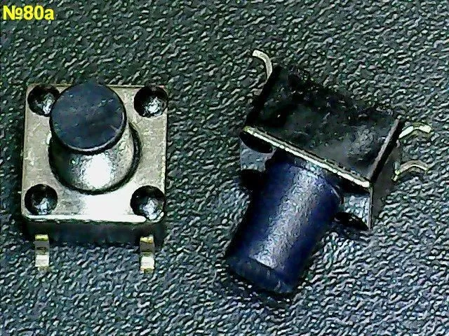 Микрокнопка №80a 6*6 мм ручка=4,5 мм 4 pin SMD
