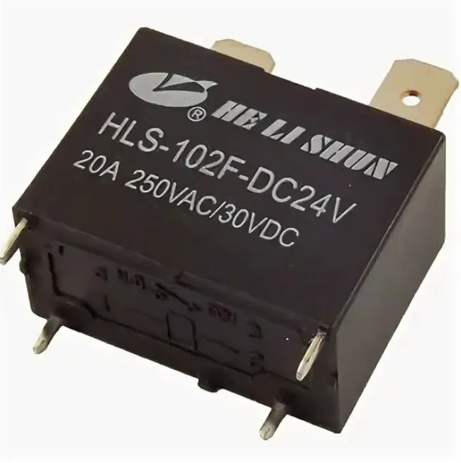 Реле 12V HLS-102F ток-20A /кон 1A
