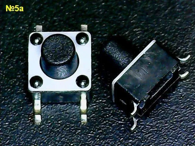 Микрокнопка №5a 6*6 мм ручка=3,5 мм 4 pin SMD матовые