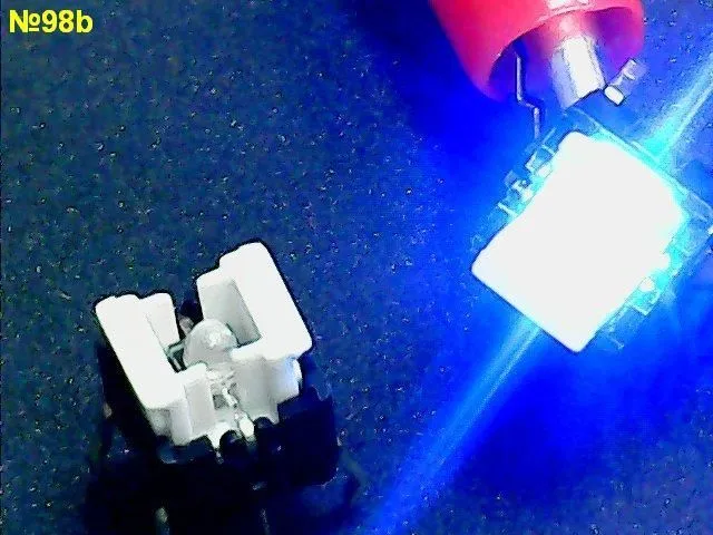 Микрокнопка с подсветкой №98b 6*6мм 4pin, с синей подсветкой, ручка 3мм