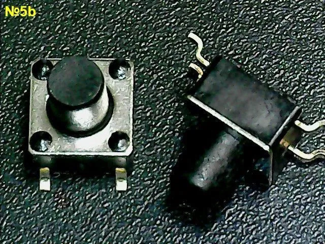 Микрокнопка №5b 6*6 мм ручка=3,5 мм 4 pin SMD хромиров.