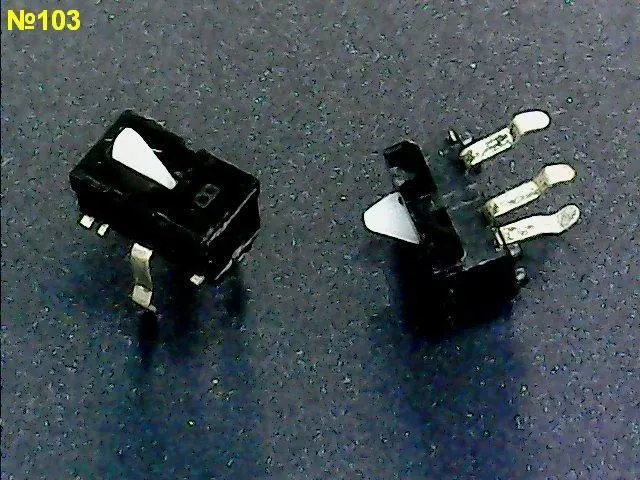 Микрокнопка №103 6*3мм, ручка=2мм, 3pin ("клювик")