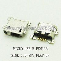  SMT 44 USB micro B female   1,6 flat 5pin