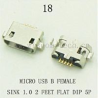 Разъем DIP фото18 USB micro B female до лапки 1,0 2лапки flat 5pin