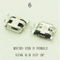  DIP 6 USB micro B female   0,8 5pin