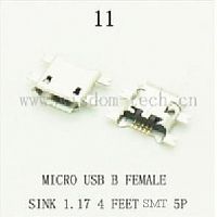  SMT 11 USB micro B female   1,17 4 5pin
