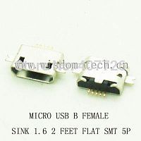  SMT 35 USB micro B female   1,6 2 flat 5pin