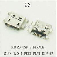  DIP 23 USB micro B female   1,0 4 flat 5pin