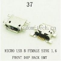  SMT37 USB micro B female   1,6 front dip  5pin