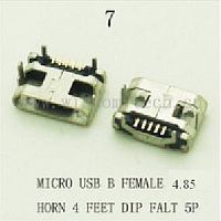 Разъем DIP фото7 USB micro B female 7,2вилка 4лапки flat 5pin