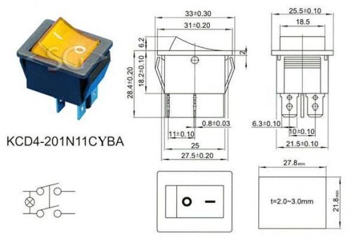  KCD4-201N11CYBA ON-OFF 4pin=KCD2-201/N  - komlark.ru