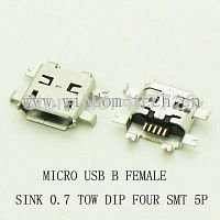  SMT 38 USB micro B female   0,7+2  5pin
