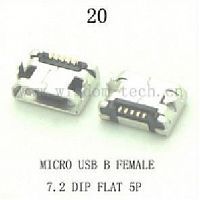  DIP 20 USB micro B female 7,2 flat 5pin